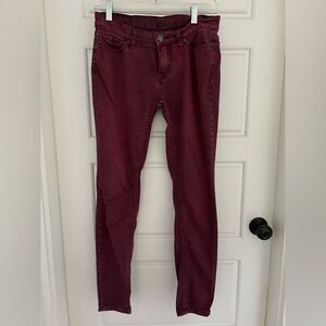 Women’s Burgundy Skinny Jeans BDG Urban Outfitters Mid Rise Twig 25 W 29 I